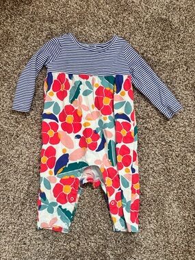 Tea Collection Striped & Floral Baby Romper